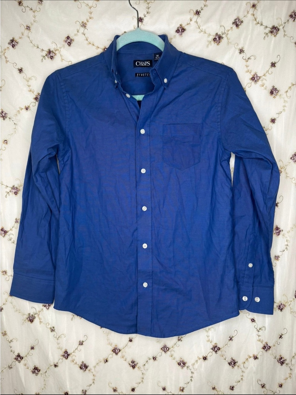 Chaps Men’s Royal Blue Long-Sleeve Button-Down Shirt